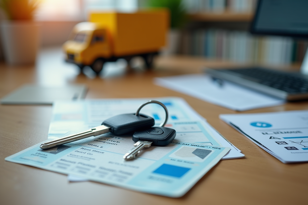 Permis de conduire et clés de voiture sur un bureau en intérieur
